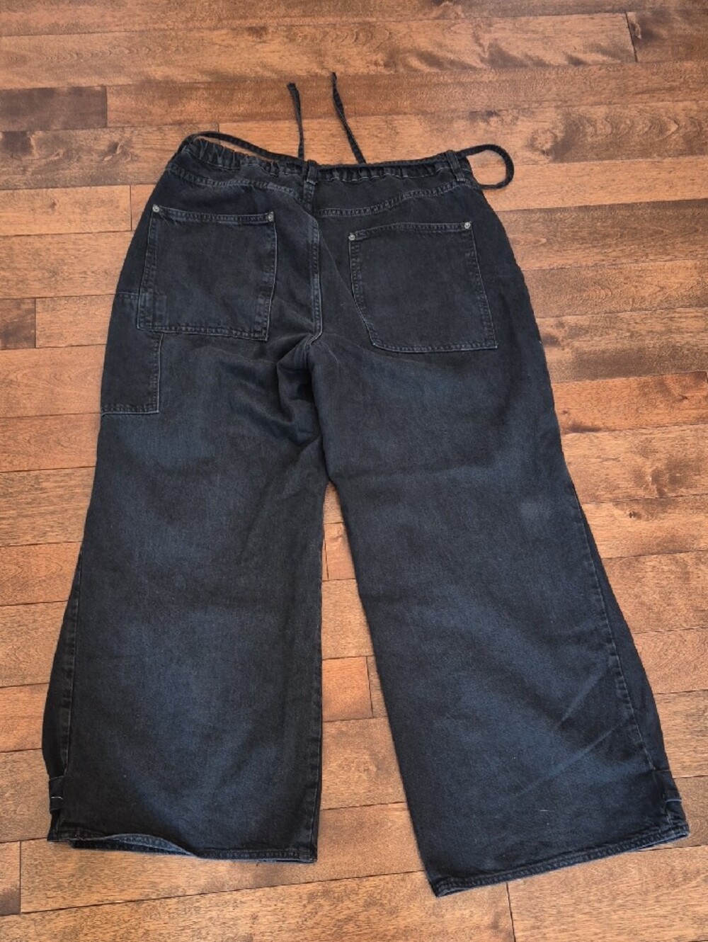 We The Free Washed Black Wide-Leg Utility Pants Size 32 - Picture 5 of 5